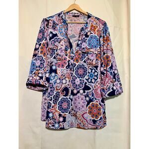 Ava & Grace Patterned Blouse Woman’s 1X.